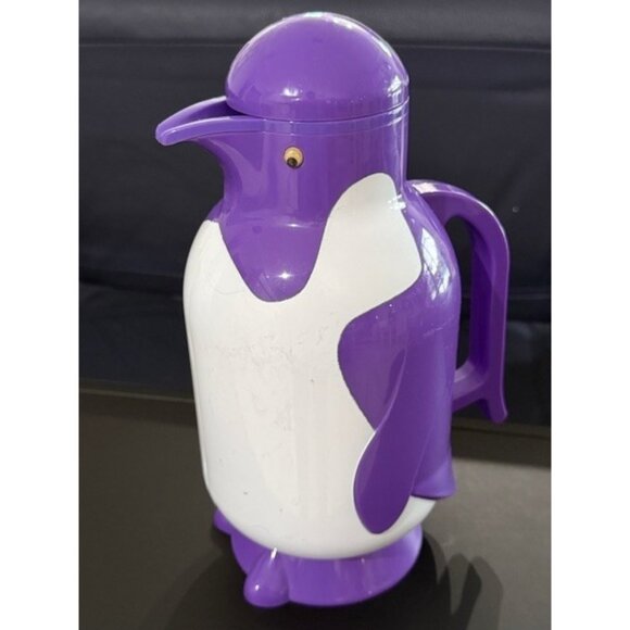 Vintage Metrokane Penguin 80's Thermal Carafe Pitcher Hot Cold Purple HTF Rare - Picture 1 of 13